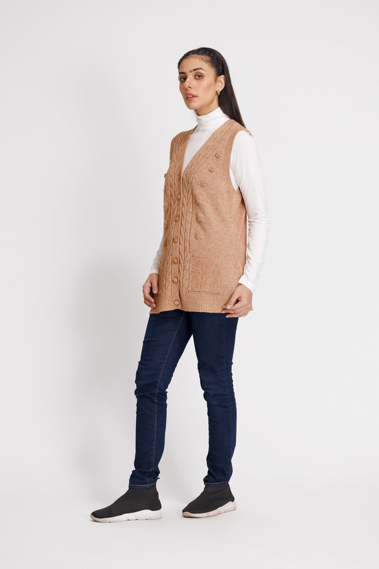 Picture of Ellena - V-Neck Cardigan Sweater - Available at Raja Sahib