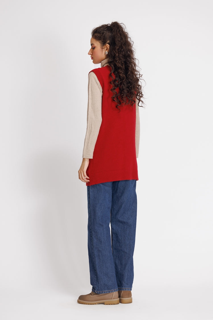 Picture of Ellena - V-Neck Cardigan Sweater - Available at Raja Sahib