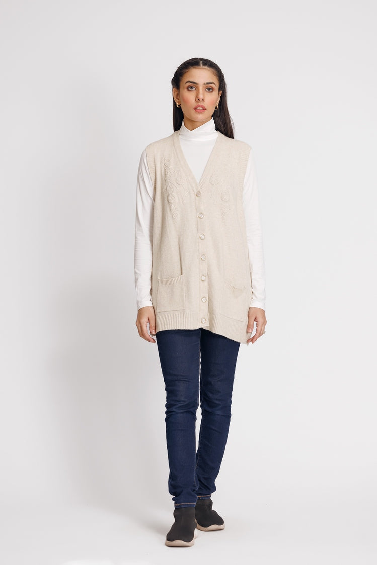 Picture of Ellena - V-Neck Cardigan Sweater - Available at Raja Sahib