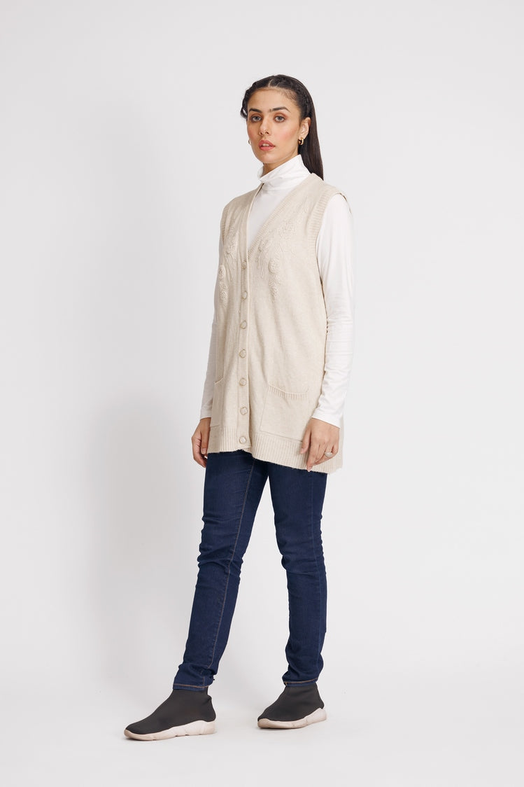 Picture of Ellena - V-Neck Cardigan Sweater - Available at Raja Sahib