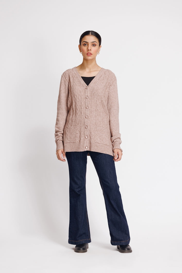 Picture of Ellena - V-Neck Cardigan Sweater - Available at Raja Sahib