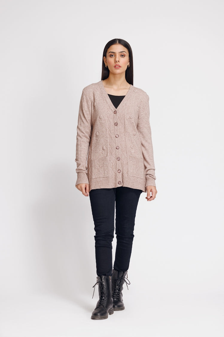 Picture of Ellena - V-Neck Cardigan Sweater - Available at Raja Sahib