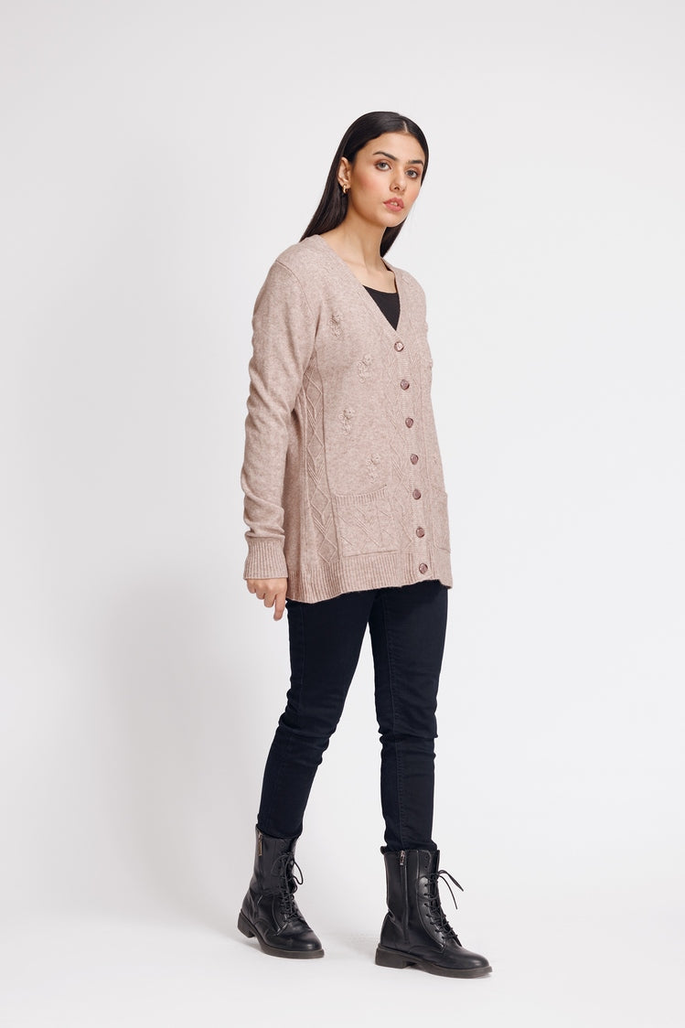 Picture of Ellena - V-Neck Cardigan Sweater - Available at Raja Sahib