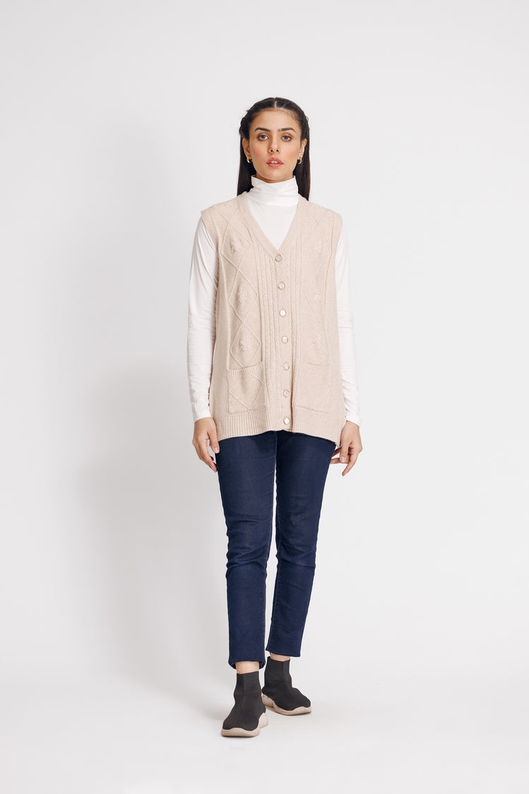 Picture of Ellena - V-Neck Cardigan Sweater - Available at Raja Sahib