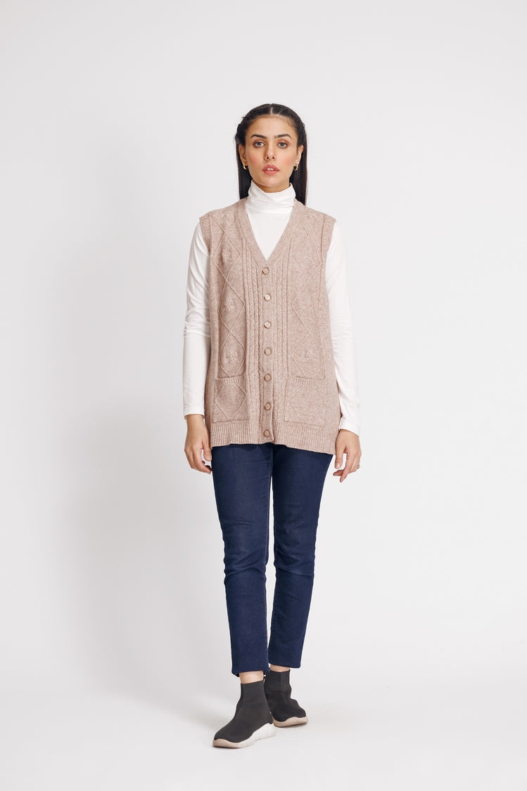 Picture of Ellena - V-Neck Cardigan Sweater - Available at Raja Sahib