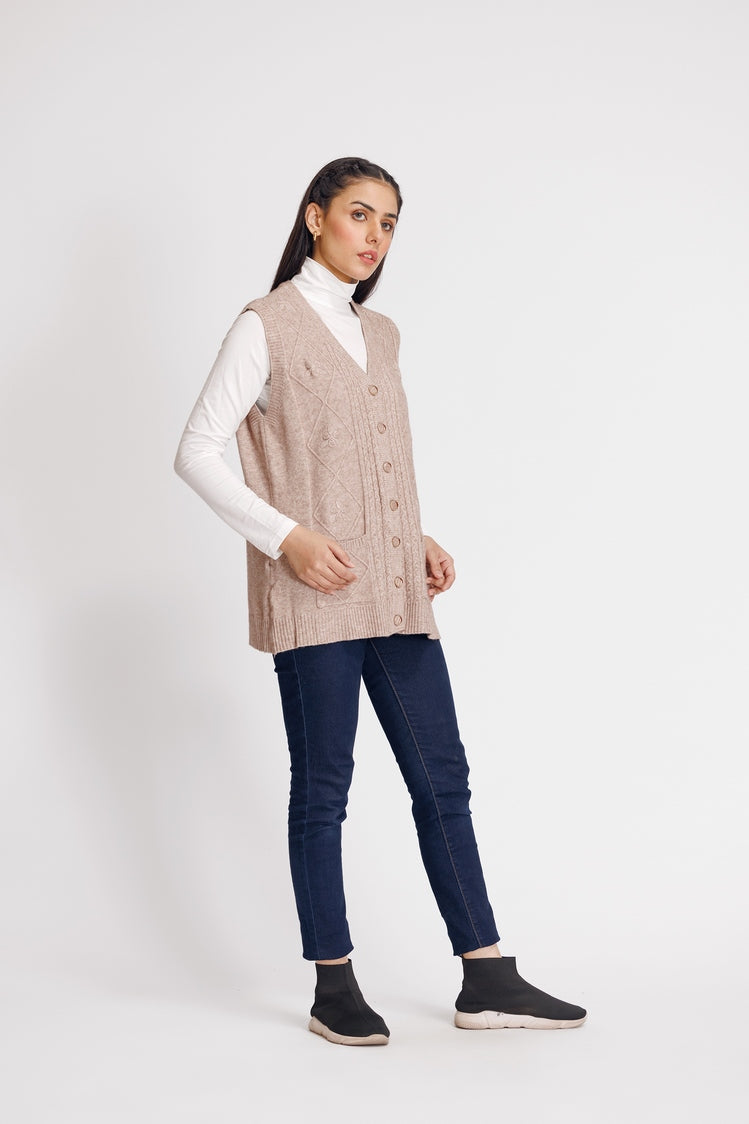 Picture of Ellena - V-Neck Cardigan Sweater - Available at Raja Sahib