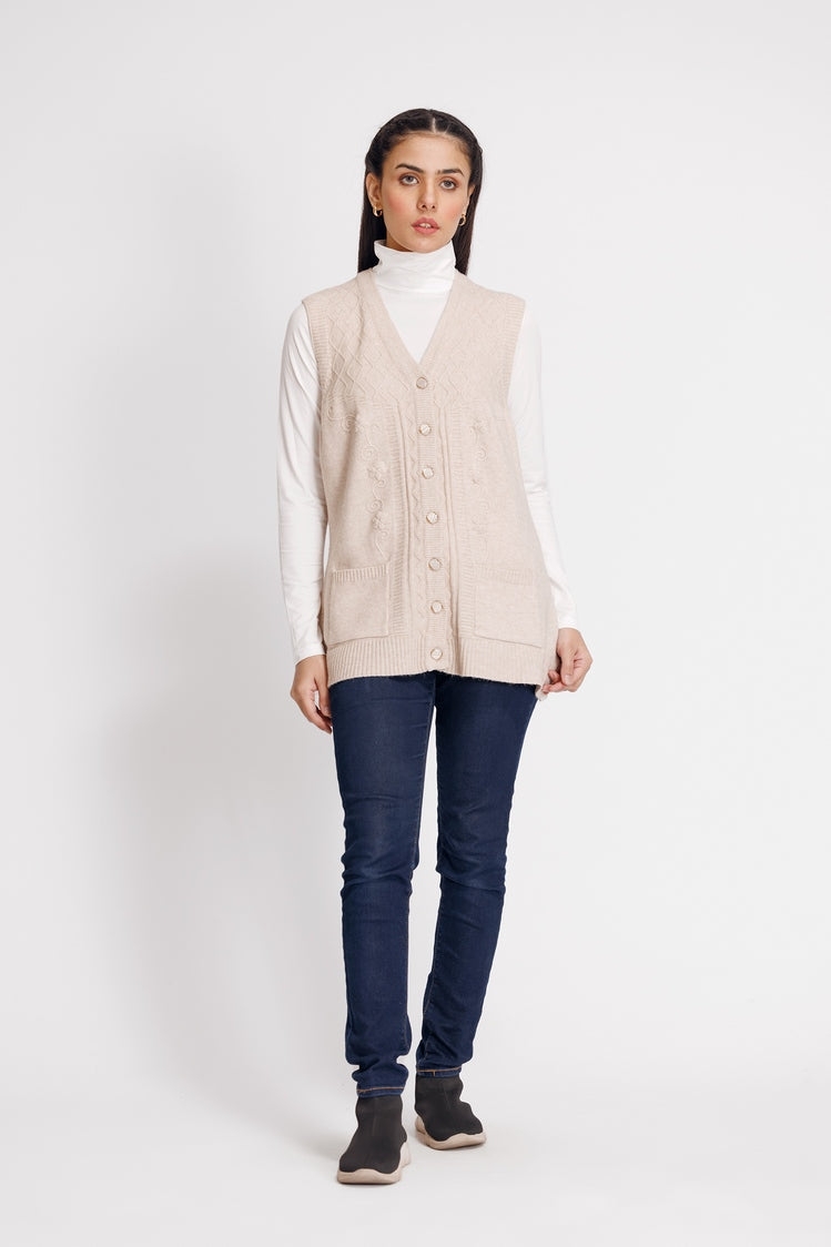 Picture of Ellena - V-Neck Cardigan Sweater - Available at Raja Sahib