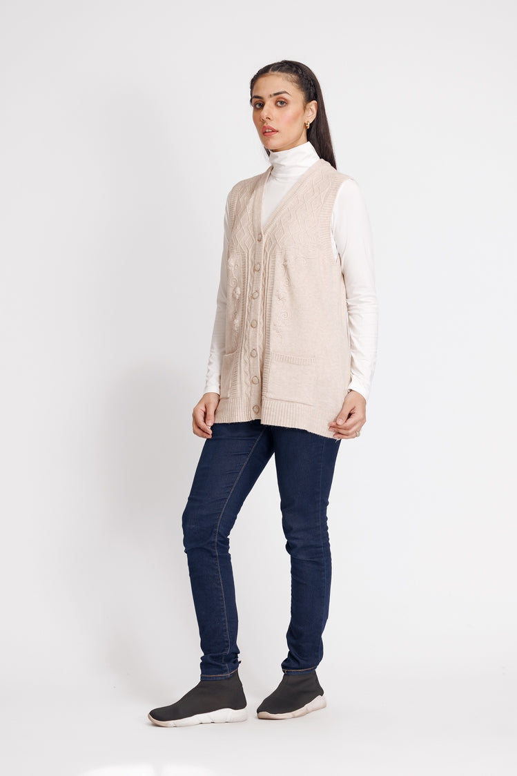 Picture of Ellena - V-Neck Cardigan Sweater - Available at Raja Sahib