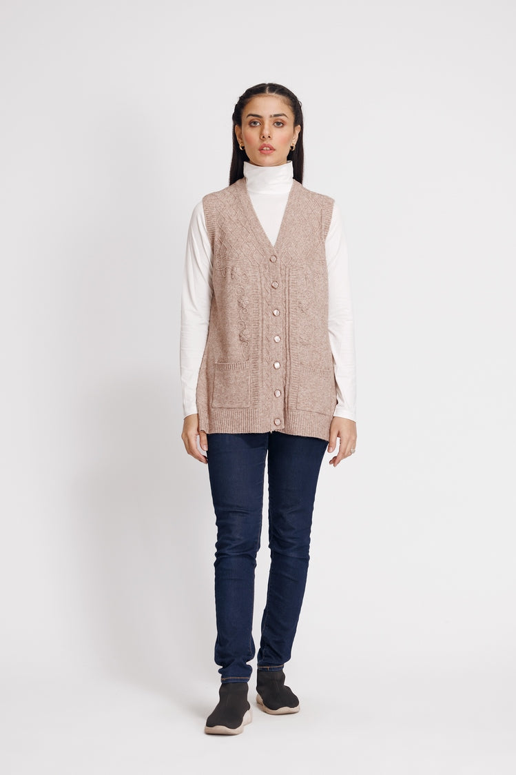 Picture of Ellena - V-Neck Cardigan Sweater - Available at Raja Sahib