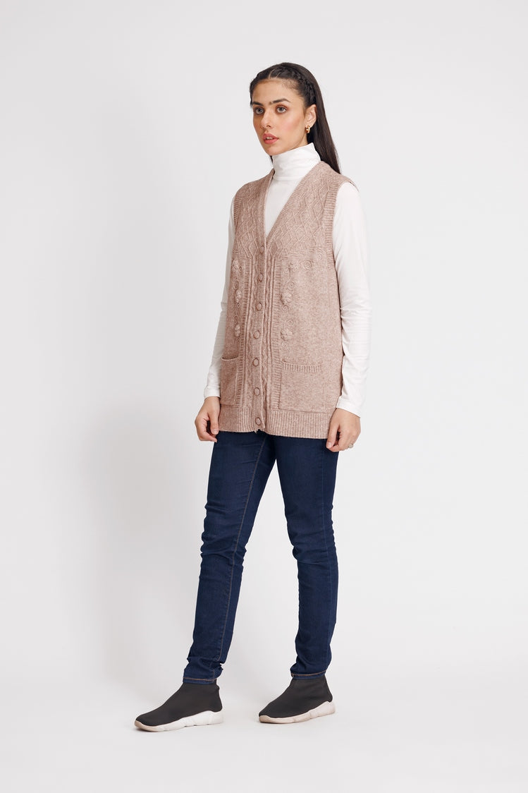 Picture of Ellena - V-Neck Cardigan Sweater - Available at Raja Sahib