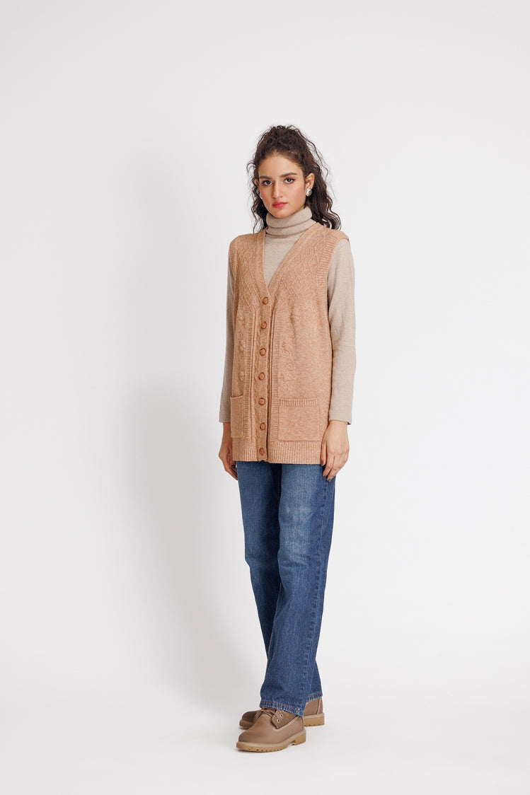 Picture of Ellena - V-Neck Cardigan Sweater - Available at Raja Sahib