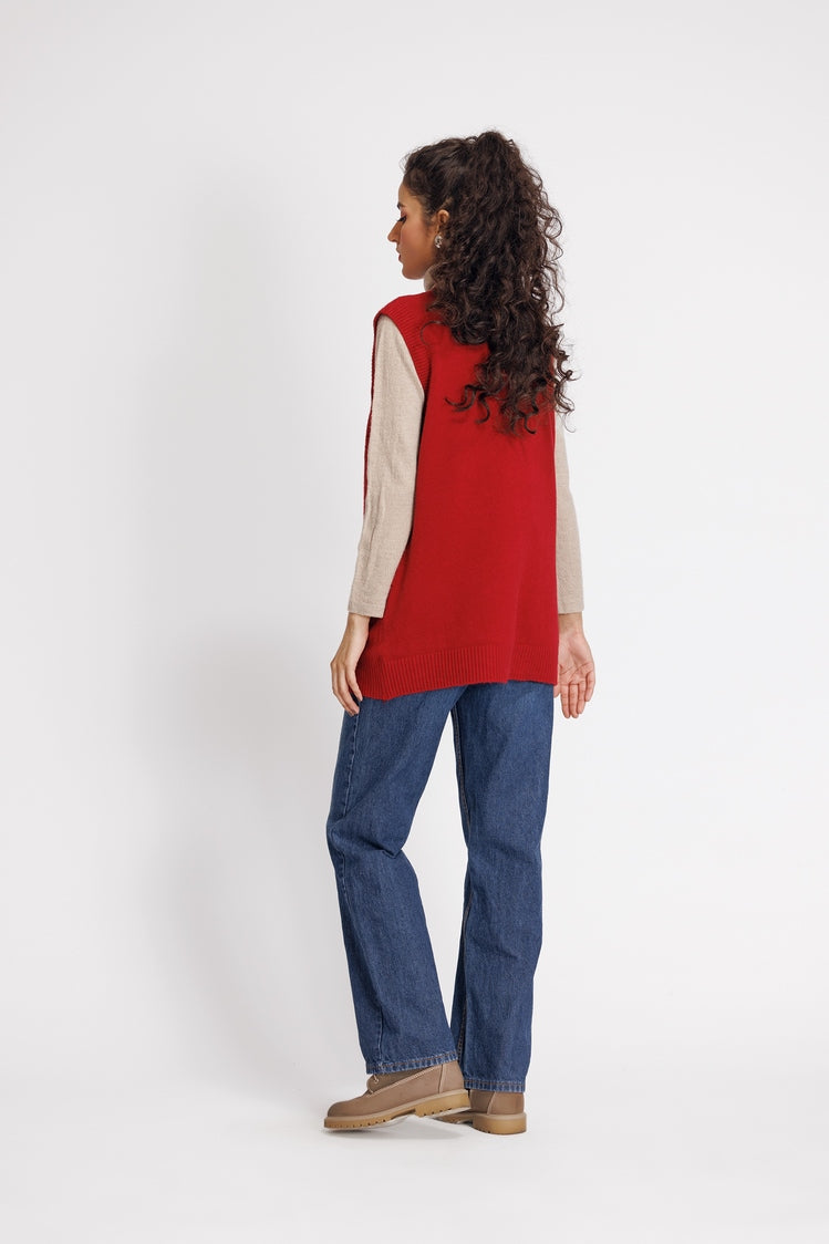 Picture of Ellena - V-Neck Cardigan Sweater - Available at Raja Sahib