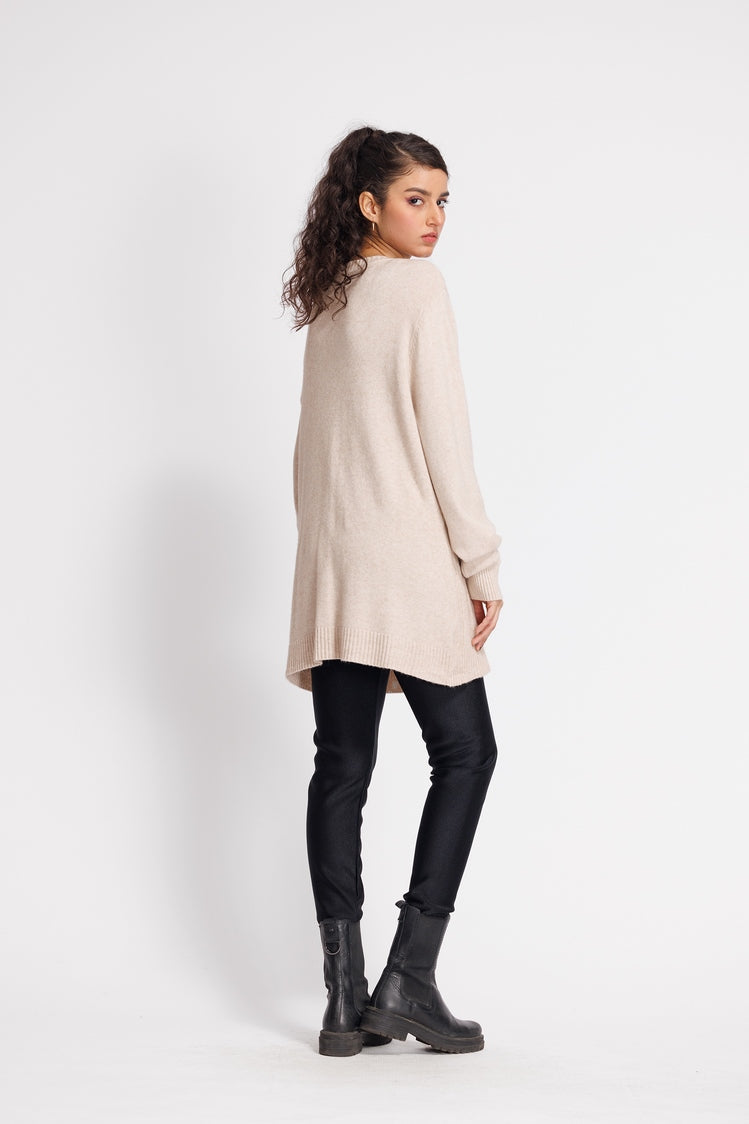 Picture of Ellena - Round Neck Cardigan Sweater - Available at Raja Sahib