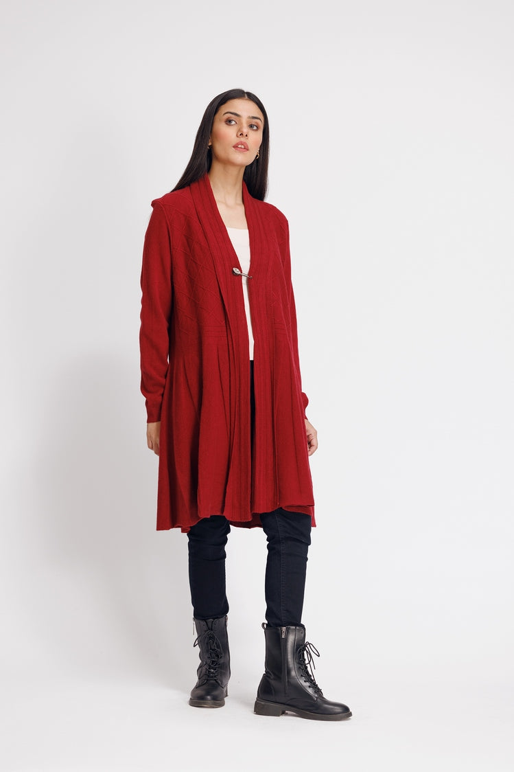 Picture of Ellena - V-Neck Cardigan Sweater - Available at Raja Sahib