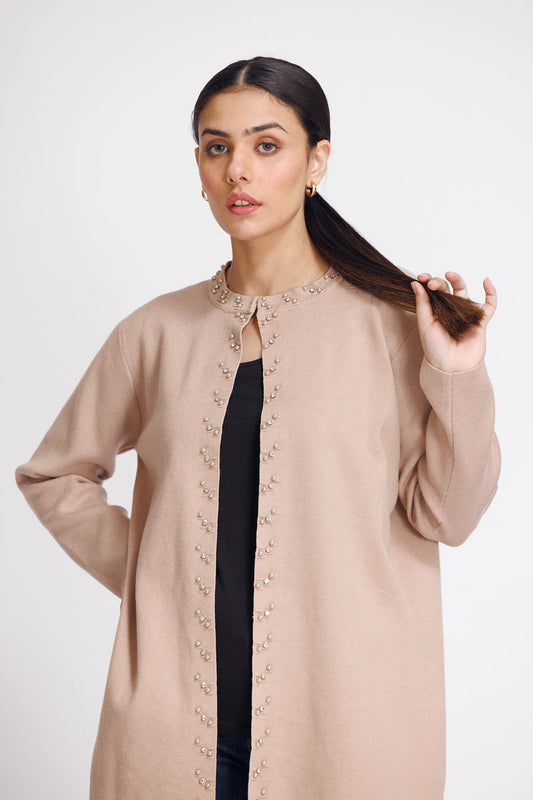 Picture of Ellena - Round Neck Cardigan Sweater - Available at Raja Sahib