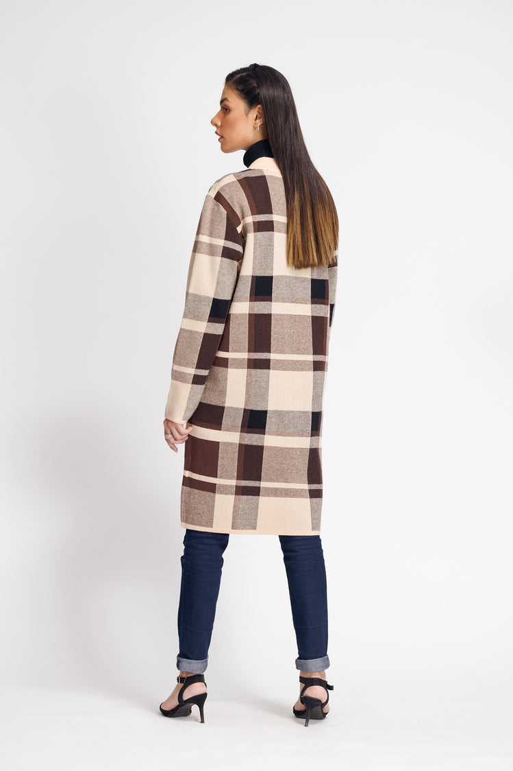 Picture of Ellena - Round Neck Cardigan Sweater - Available at Raja Sahib