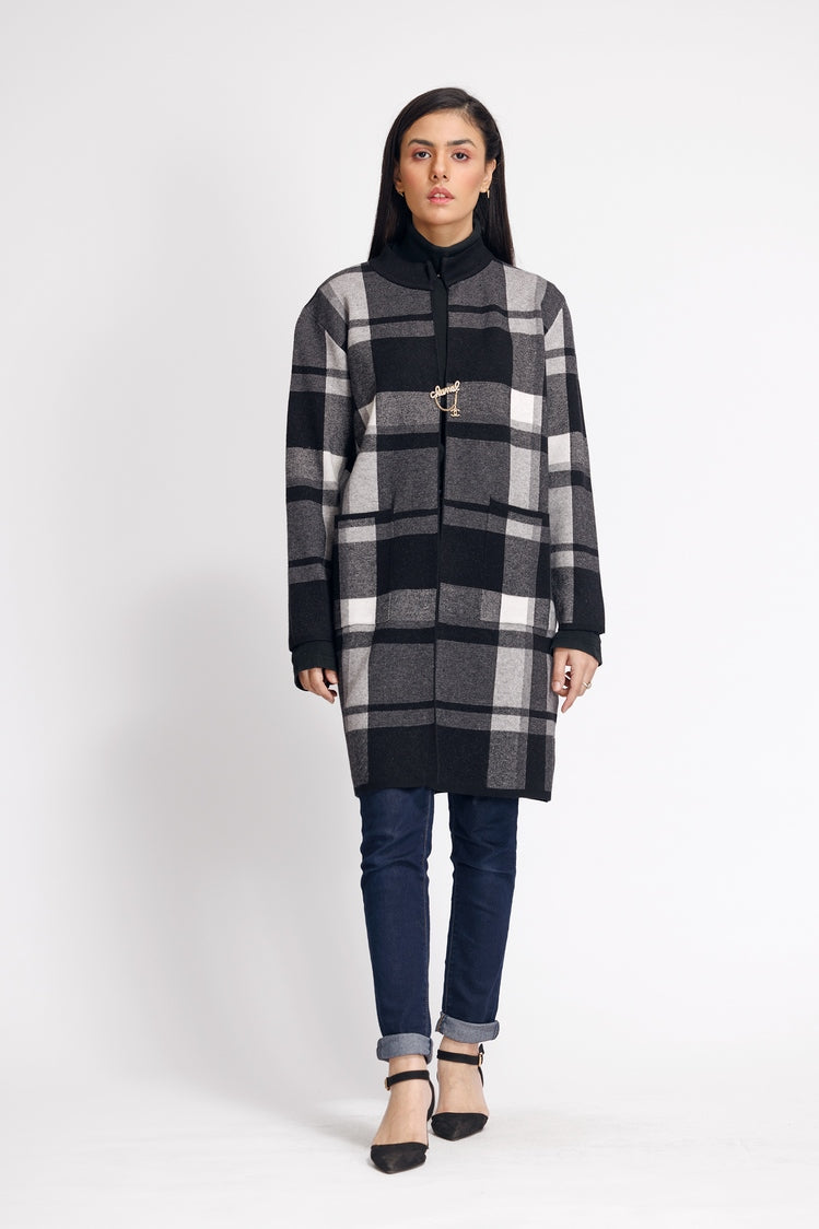 Picture of Ellena - Round Neck Cardigan Sweater - Available at Raja Sahib