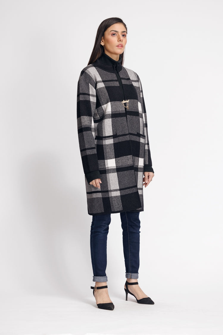 Picture of Ellena - Round Neck Cardigan Sweater - Available at Raja Sahib