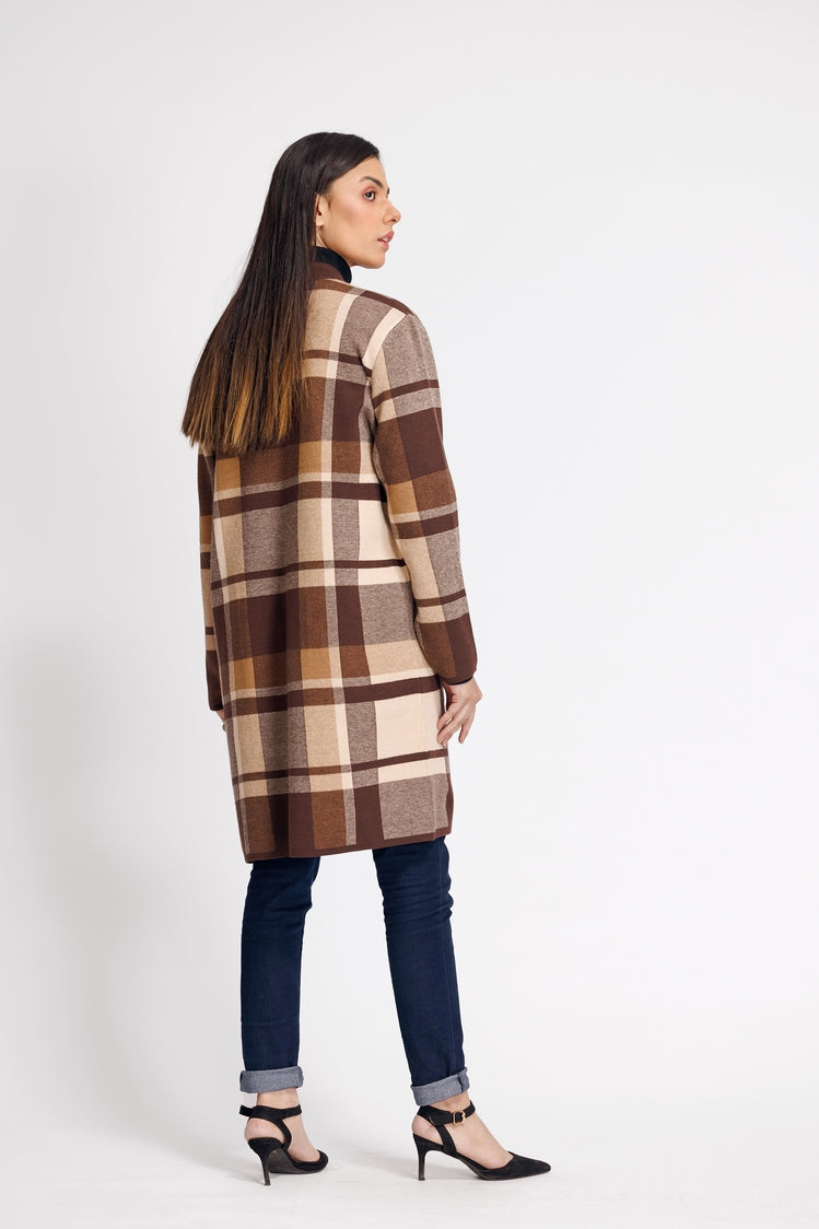 Picture of Ellena - Round Neck Cardigan Sweater - Available at Raja Sahib