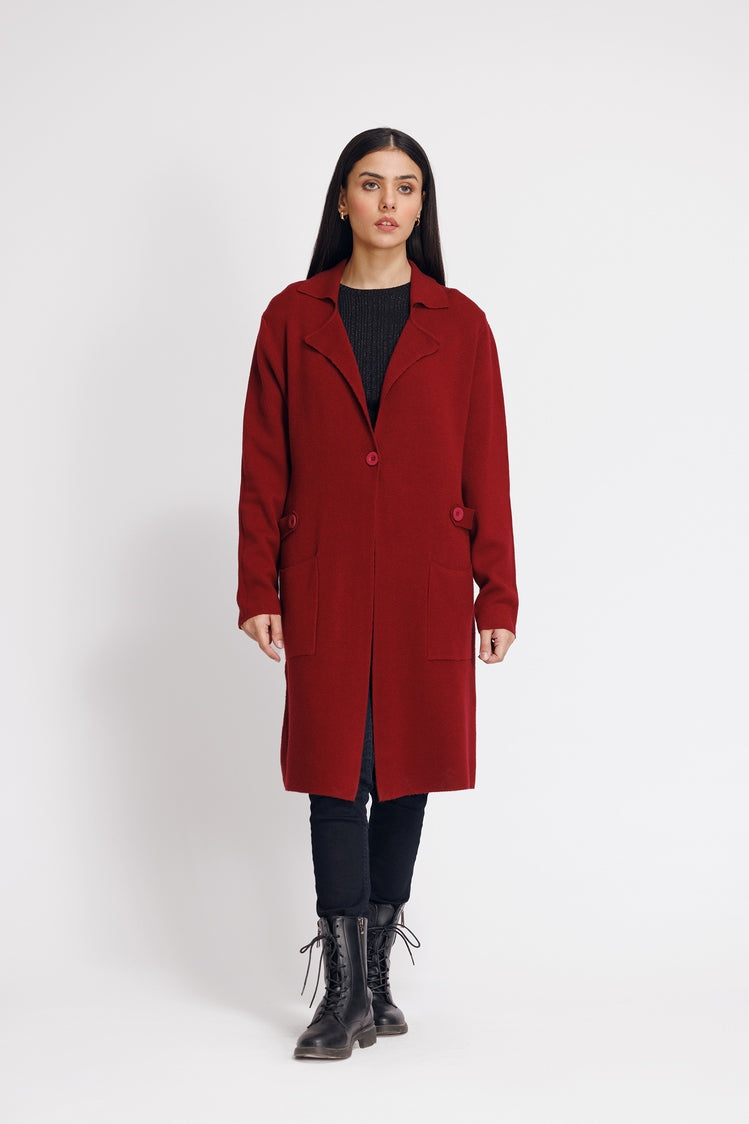 Picture of Ellena - V-Neck Cardigan Sweater - Available at Raja Sahib