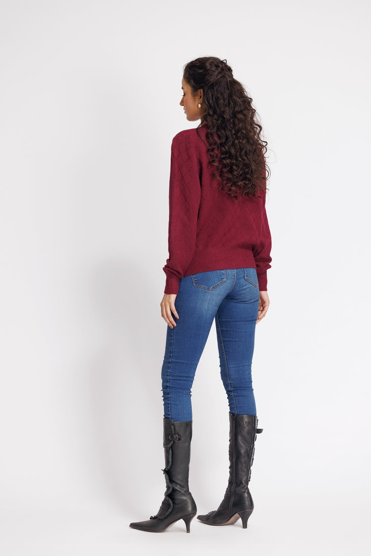 Picture of Ellena - V-Neck Cardigan Sweater - Available at Raja Sahib