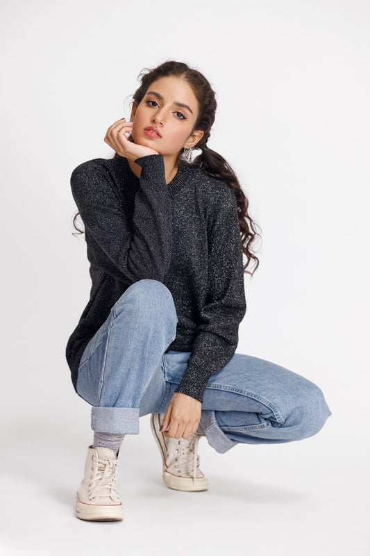 Picture of Ellena - Round Neck Cardigan Sweater - Available at Raja Sahib