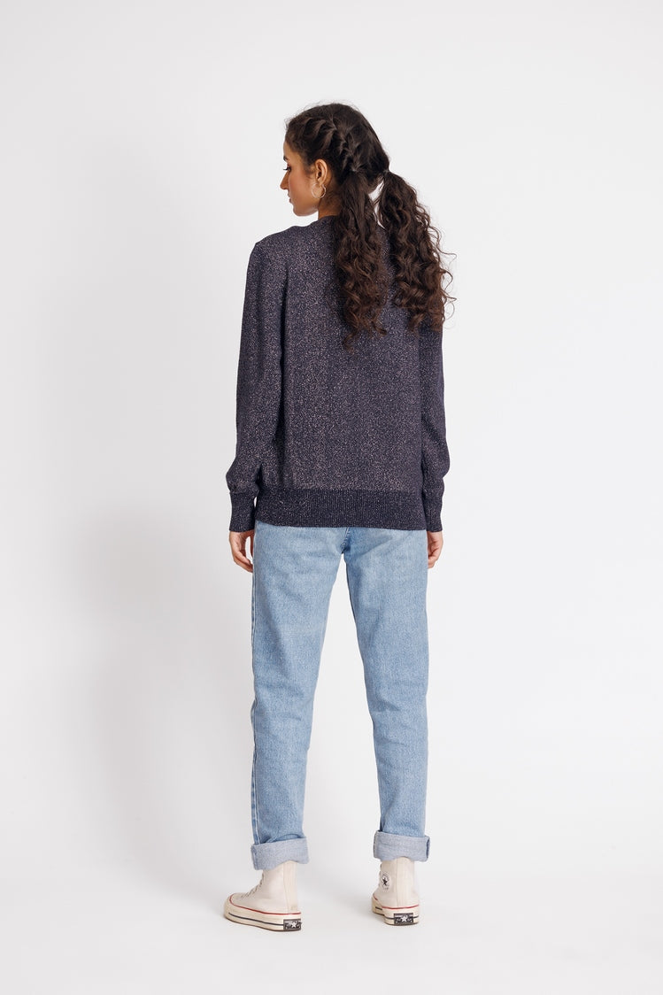 Picture of Ellena - Round Neck Cardigan Sweater - Available at Raja Sahib