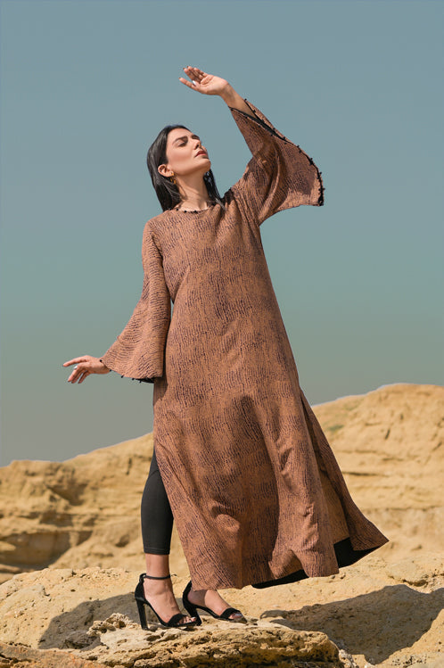 Picture of Ellena - Printed Georgette Dress - Available at Raja Sahib