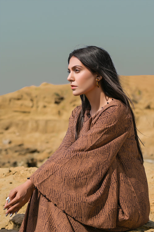 Picture of Ellena - Printed Georgette Dress - Available at Raja Sahib