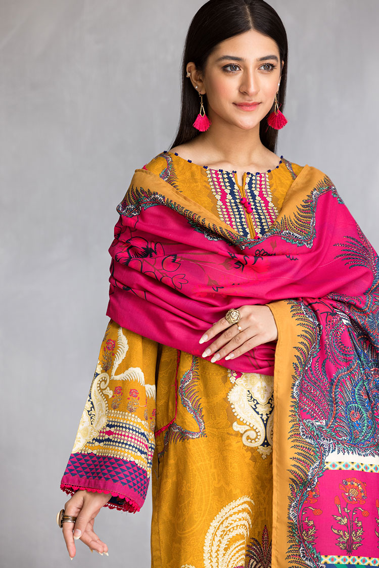 Picture of Ellena - 3-PC Stitched Khaddar Suit - Available at Raja Sahib