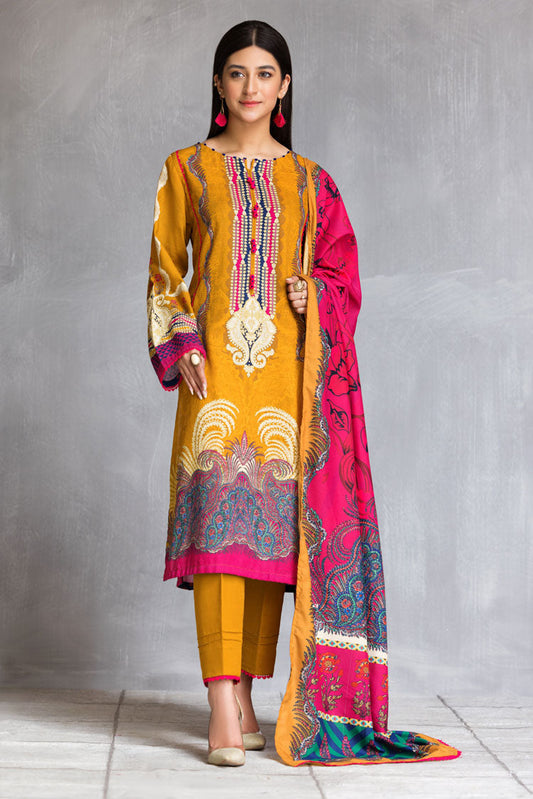 Picture of Ellena - 3-PC Stitched Khaddar Suit - Available at Raja Sahib