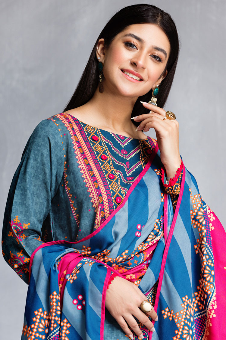 Picture of Ellena - 3-PC Stitched Khaddar Suit - Available at Raja Sahib