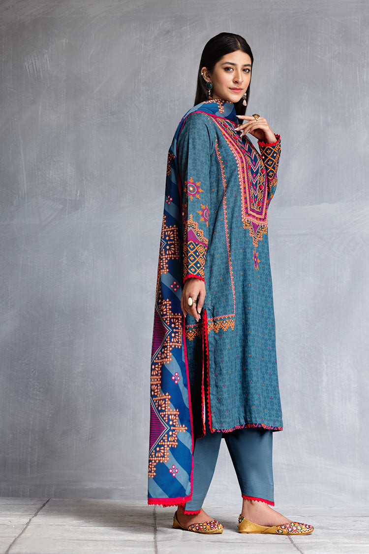 Picture of Ellena - 3-PC Stitched Khaddar Suit - Available at Raja Sahib