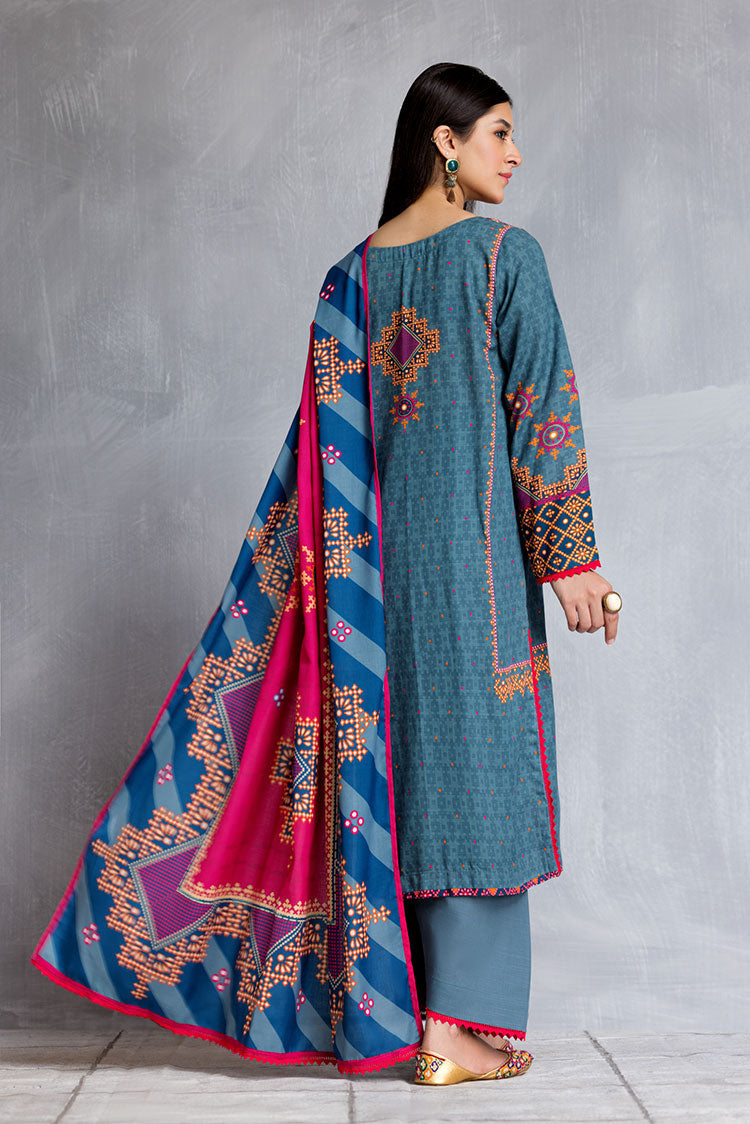 Picture of Ellena - 3-PC Stitched Khaddar Suit - Available at Raja Sahib