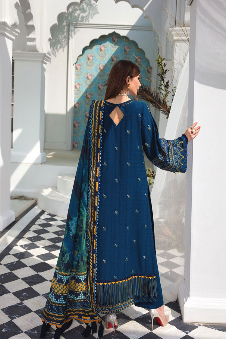 Picture of Ellena - 3-PC Unstitched Embroidered Jacquard Khaddar Suit - Available at Raja Sahib