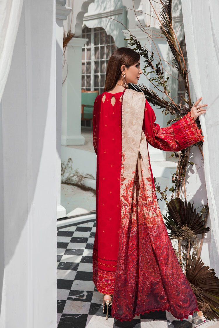 Picture of Ellena - 3-PC Unstitched Embroidered Jacquard Khaddar Suit - Available at Raja Sahib