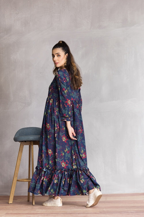 Picture of Ellena - Western Georgette Dress - Available at Raja Sahib