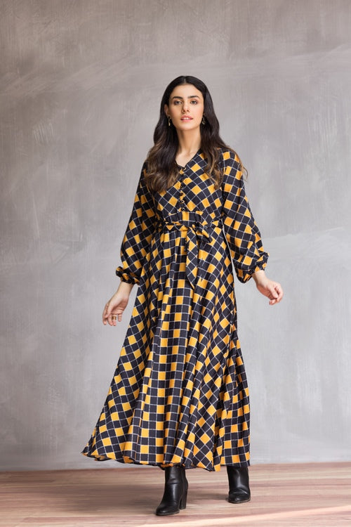 Picture of Ellena - Western Georgette Dress - Available at Raja Sahib