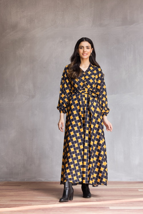 Picture of Ellena - Western Georgette Dress - Available at Raja Sahib