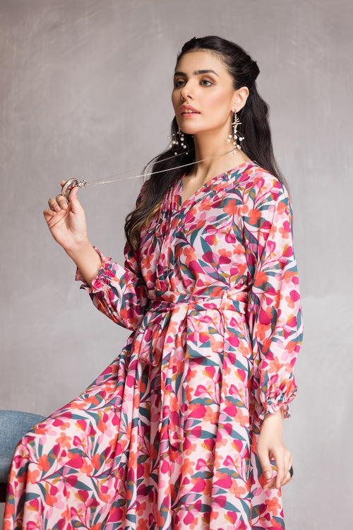Picture of Ellena - Western Georgette Dress - Available at Raja Sahib