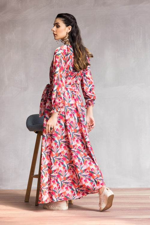 Picture of Ellena - Western Georgette Dress - Available at Raja Sahib