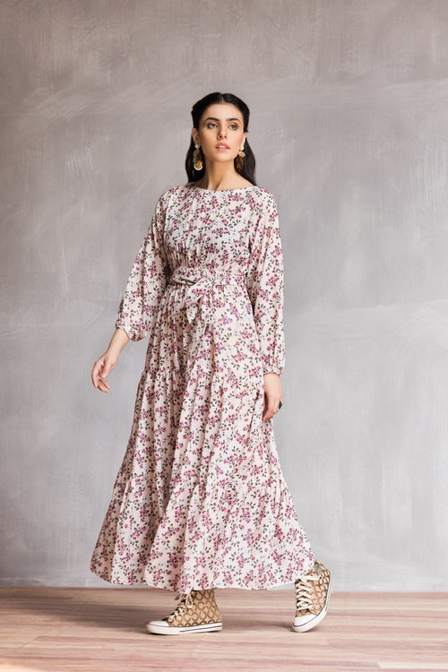 Picture of Ellena - Western Georgette Dress - Available at Raja Sahib