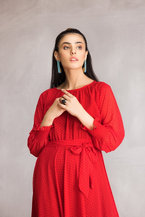 Picture of Ellena - Western Georgette Dress - Available at Raja Sahib