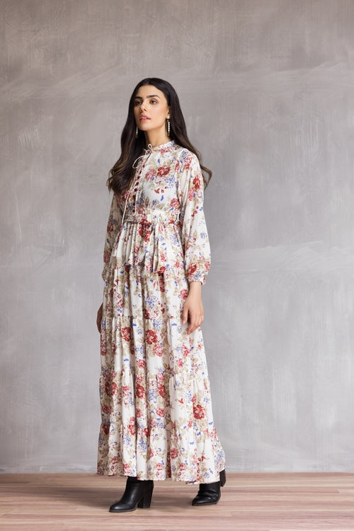 Picture of Ellena - Western Georgette Dress - Available at Raja Sahib
