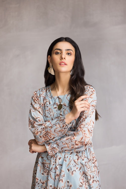 Picture of Ellena - Western Chiffon Dress - Available at Raja Sahib