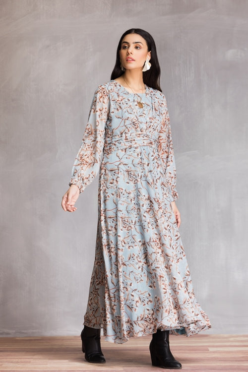 Picture of Ellena - Western Chiffon Dress - Available at Raja Sahib