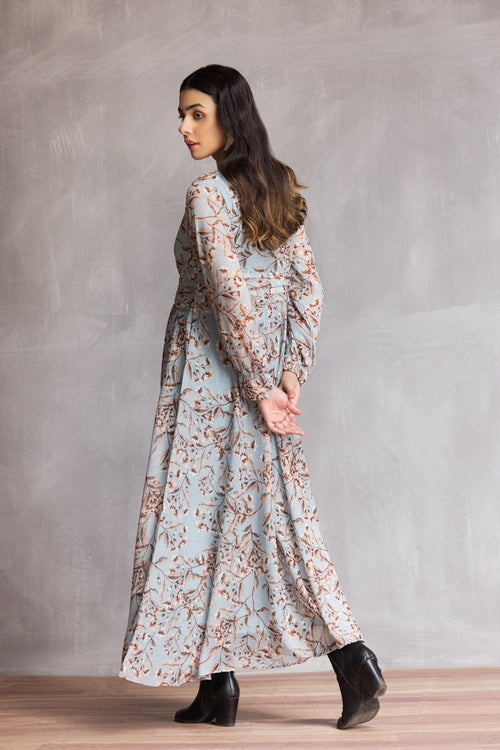 Picture of Ellena - Western Chiffon Dress - Available at Raja Sahib