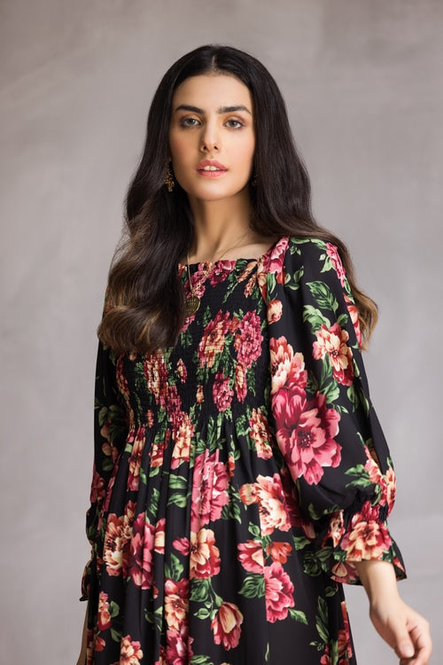 Picture of Ellena - Western Georgette Dress - Available at Raja Sahib