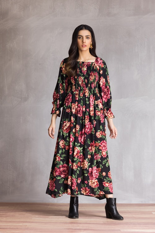 Picture of Ellena - Western Georgette Dress - Available at Raja Sahib