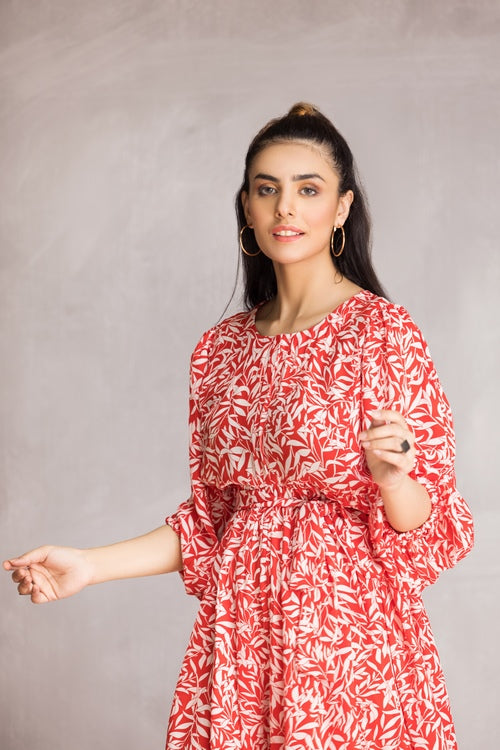 Picture of Ellena - Western Georgette Dress - Available at Raja Sahib